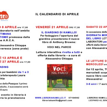 Calendario del mese di aprile 2017