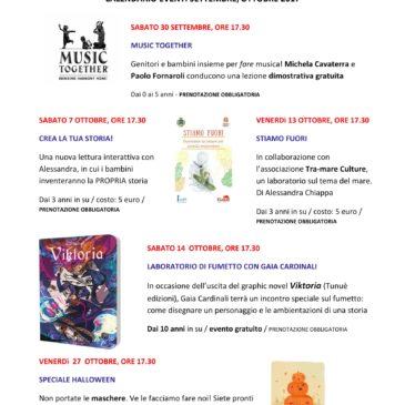 Calendario eventi settembre e ottobre