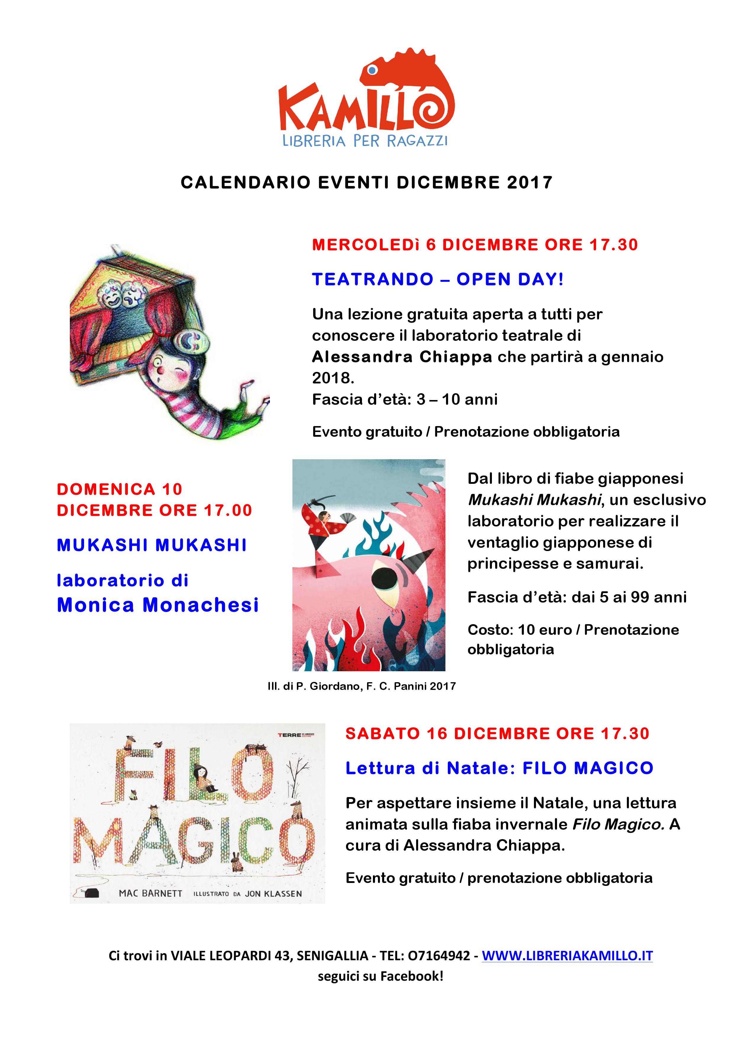 Calendario dicembre kamillo