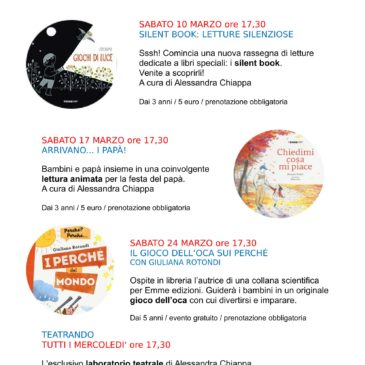 Il calendario degli eventi di Marzo